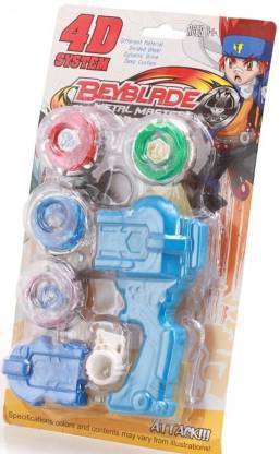 RTW COLLECTIONS 4 Beyblade Set with Handle Launcher Metal Fighters (Multicolor)