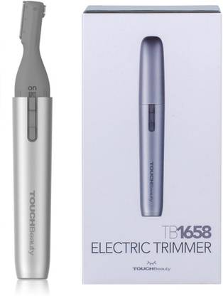 touchbeauty Essentials New TB-1658 Wet & Dry Electric Hair Remover Trimmer For Face & Body |Eye Brow, Upper Lip & Chin Hair Trimmer | Dual Blade | Battery Powered | Trimmer 180 min  Runtime 4 Length Settings