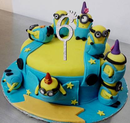 Creatick Studio Number 6 Glitter Cake Topper to Celebrate a 6th Birthday Party Cake Decorations Cake Topper