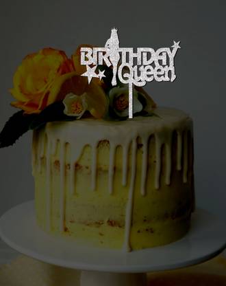 Creatick Studio Birthday Queen with Crown Glitter Cake Topper