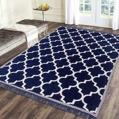 Sparrow world Dark Blue Chenille Area Rug