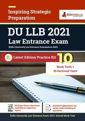 DU LLB 2021 10 Mock Test + Sectional Test For Complete Preparation  - (Undergraduate) | 10 Full-length Mock Tests + 25 Sectional Tests (Complete Solution)