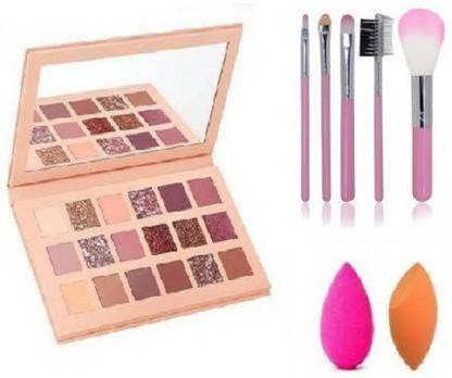 Zuen EYESHADOW PALETTE + 5 PCS MAKEUP BRUSH + 2 PIECE MAKEUP PUF