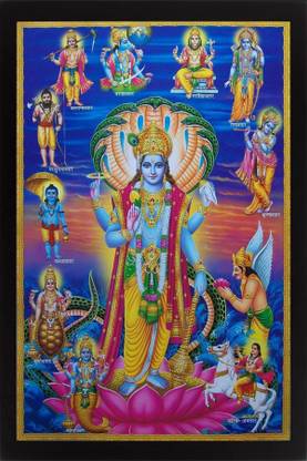 jaya enterprises VISHNU AVTAR PHOTO FRAME Religious Frame
