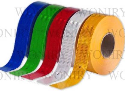 Woniry High Intensity Reflective Multi Colour Tpe 24ammX1Meter RBWYG Reflective Tape (Pack of 5) 50.8 mm x 1 m Multicolor Reflective Tape