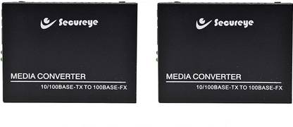 SECUREYE S-SMSF-FE Fiber Media Converter to Single Port Ethernet 10/100 Mbps in Pair (Transmitter and Receiver) Network Switch 5 Ports 100 Mbps Unmanaged Network Switch
