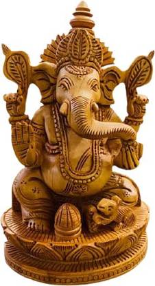 Om Shiv Ganesh Wooden Murti डेकोरेटिव शोपीस  -  17 cm