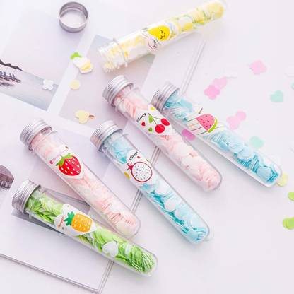 YBN Flower Design Tube Shape Bottle Paper Soap Clean Soft Bath For Travel(Pack Of 6)