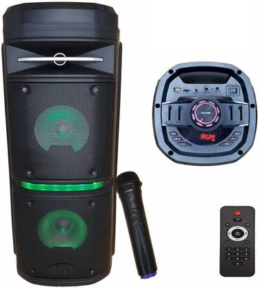 KH Portable Bluetooth PA Speaker System with 120 watts Karaoke Machine 6.5 inch dual Speaker with Woofer/Wireless Microphone Indoor PA System