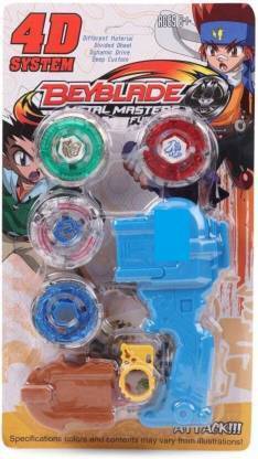 RTW COLLECTIONS 4d System Metal Fusion Beyblade Set with Handle Launcher Metal Fighters (Multicolor)