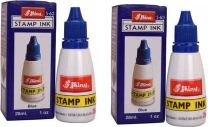 SHINY S-63 Stamp Ink Blue / Rubber Stamp Ink Pack Of 2 Stamp Pad Ink