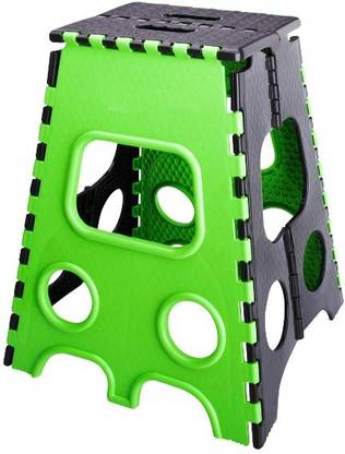 Whizzo 20 Inches Super Strong Folding Step Stool for Adults and Kids, Kitchen Stepping Stools, Garden Step Stool Kitchen Stool (Green & Black) Living & Bedroom Stool