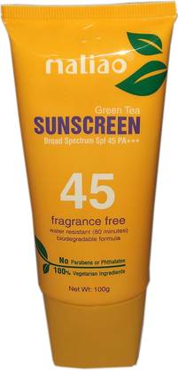 maliao Sunscreen - SPF 50 PA+++ Green Tea Sunscreen Broad Spectrum SPF 45PA+++