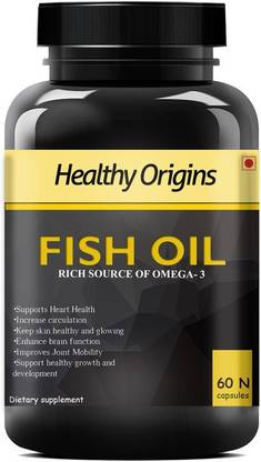 Healthy Origins Fish Oil (Triple Strength) Omega 3 Fatty Acids with EPA 360 mg DHA 240 mg (60N G)