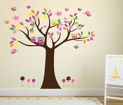 Littlebuds Tree Medium Vinyl Wallstickers ( 100 cm x 92 cm)
