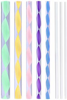 sabahz 8pcs Dotting Rods Acrylic Twist Sticks Wax Pencil Manicure Nail Art Tool Engraving Set