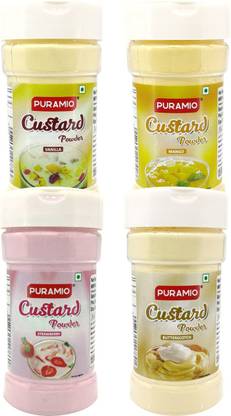PURAMIO Combo (Vanilla, Strawberry, Mango & Butterscotch), Custard Powder
