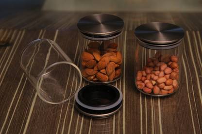 SAGAR Glass, Steel Grocery Container  - 200 ml