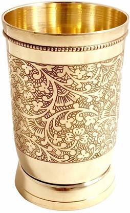 Kanishk Creations brass eaching glass Glass Water/Juice Glass