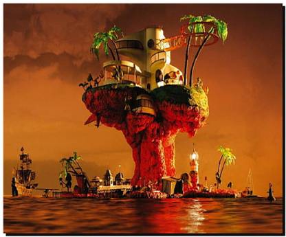 SKY DOT music gorillaz album covers Non Slip Base Mousepad