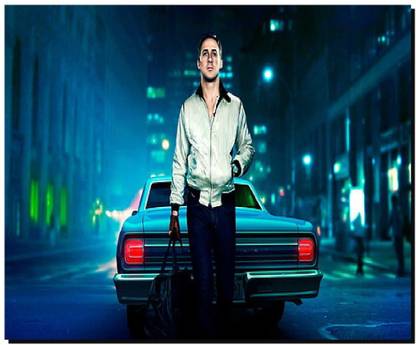 SKY DOT ryan gosling driver movie men s white zip up jacket Non Slip Base Mousepad
