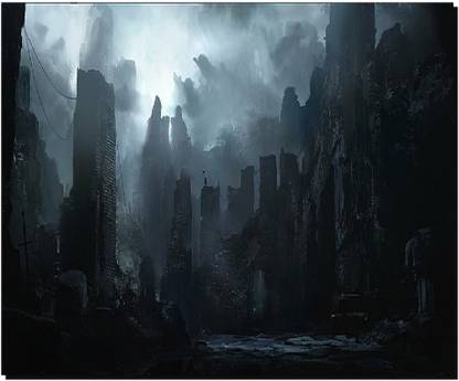 SKY DOT sci fi post apocalyptic city skyscraper Non Slip Base Mousepad