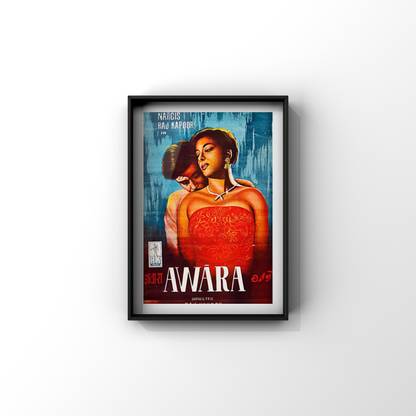 Awara 1951 Raj Kapoor Classic Bollywood Movie Poster A3 Size Pemium Glossy Finish with Frame Paper Print