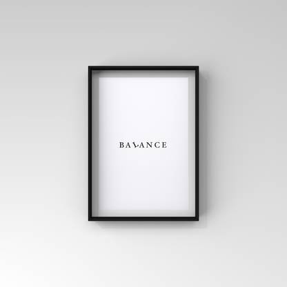 Balance Minimalist Black and White Poster A3 Size Pemium Glossy Finish with Frame Paper Print