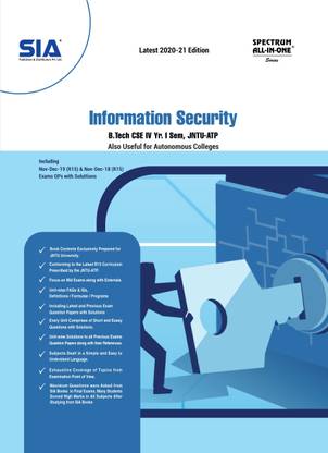 Information Security, B.Tech IV-Year I-Sem (CSE) R15, JNTU-Anantapur, Latest 2020-21 Edition