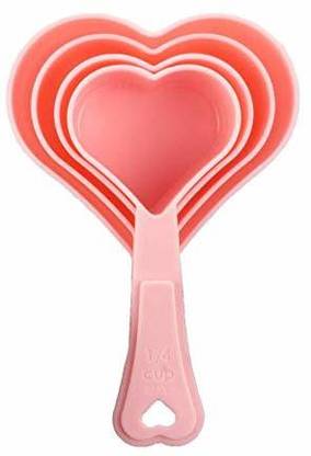 Klassic Measurement Spoon/Heart Shaped Plastic Measuring Spoon (Pink, Set of 4) Plastic Measuring Spoon Set