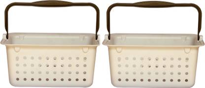 STERILITE Plastic MultiPurpose Container White colour Large Plastic box with handle tote Storage Basket