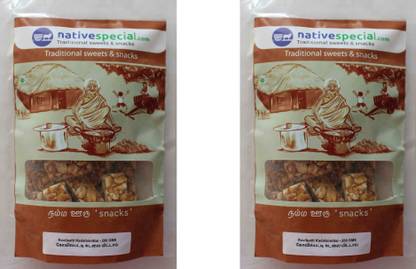 nativespecial.com Kovilpatti Kadalai Mittai(Peanut candy) , native Kovilpatti Chikki , (200 g X 200 g) pack of 2 - 400g Pouch