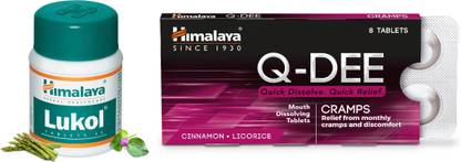 HIMALAYA Lukol Tablet 60 + Q DEE Cramps 8*10 Strips (80 Tablets)
