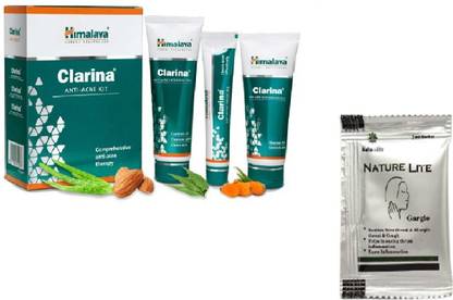 HIMALAYA Clarina Anti-Acne combo Kit with 3items (Clarina anti-acne face wash gel, Clarina anti-acne face mask, Clarina anti-acne cream, Clarina anti-acne kit offers a polyherbal anti-acne regimen)_SOLD BY THEVARDHMAN NATURAL PRODUCTS