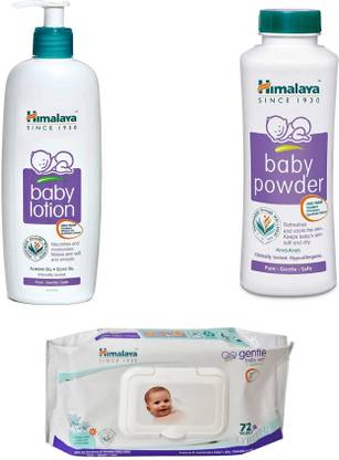 HIMALAYA 2-SBaby Lotion 400 Ml , Baby Powder 400 Gm ,Gentle Baby Wipes 72-S #39