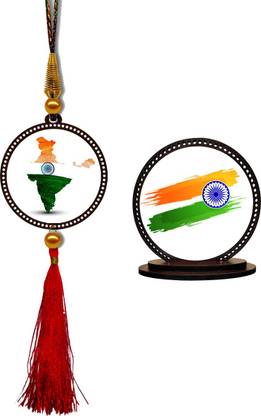 ClassiGiftz I Love My India Car Hanging Premium & Car Dashboard Idol Showpiece Combo Car Hanging Ornament