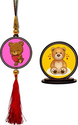ClassiGiftz Cute Teddy Bear Car Hanging Premium & Car Dashboard Idol Showpiece Combo Car Hanging Ornament