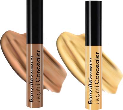 RONZILLE Liquid Concealer MEDIUM BEIGE, HAZELNUT ( 9 Gm each Pack of 2 ) Concealer