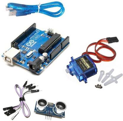Zaibtronix Arduino uno with USB Cable SG90 Micro Servo Motor and Uldtrasonic Sensor with Jumper ,arduino sensor kit DIY hobby kit Electronic Hobby Kit Electronic Components Electronic Hobby Kit