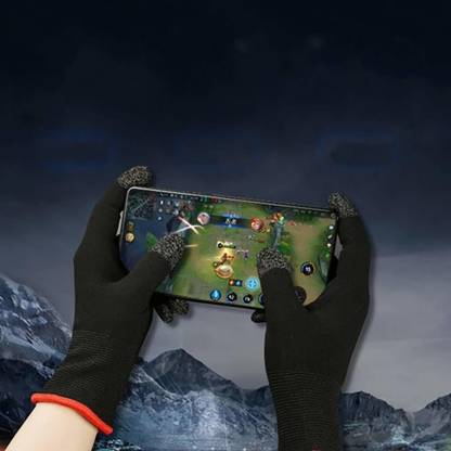 frokht Black 1 Pairs Game Gloves for Gaming Mobile Game Controllers Finger Gloves Set Gym & Fitness Gloves