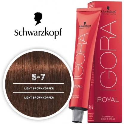 Schwarzkopf Professional Igora Royal Permanent Color creame 5-7 (LIGHT BROWN COPPER) ml , LIGHT BROWN COPPER - Price in India, Buy Schwarzkopf Professional Igora Royal Permanent Color creame No. 5-7 (