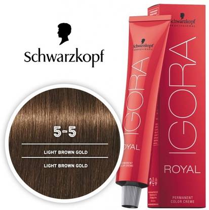 Schwarzkopf Professional Igora Royal Permanent Color creame No. 5-5 (LIGHT BROWN GOLD) 60 ml , LIGHT BROWN GOLD