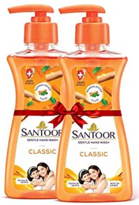 Santoor sandalwood tulsi classic hand wash 200 ml pack of 2 pc Hand Wash Pump Dispenser