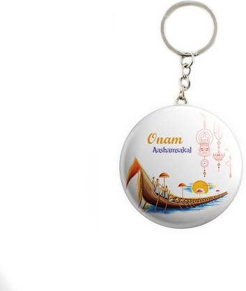 AVI Metal Keychain Happy Onam Onaashamsakal R7002002 Key Chain