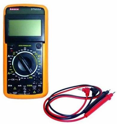Koocu Digital Multimeter For Measuring Current, Voltage, Resistance, Capacitance, Transistor and Continuity Tester for Daily Use (Yellow & Black) Digital Multimeter
