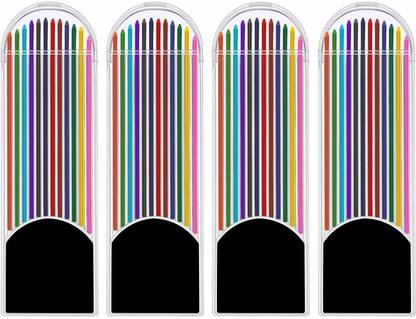 FRKB 48 Pieces Colored Lead Refills, 2.0 mm, 90 mm Tall, Pre-Sharpened, 12 Colors Pencil