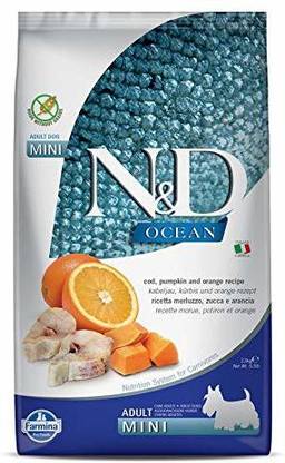 Farmina N&D Ocean - Codfish, Pumpkin & Orange - Grain Free - Dog Dry Food - Adult - Mini Breed Orange Blossom, Cod 2.5 kg Dry Adult Dog Food