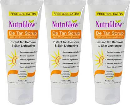NutriGlow DE-TAN Face Scurb (Pack of 3) Scrub