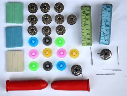 Mejor Tailor Kit including Cloth Marker,Tape ,Needle, Bobbin ,Bobbon Case,Rubber Finger Cap Sewing Kit