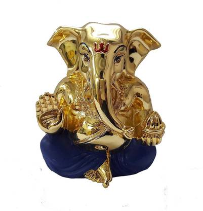 RP Collections Ganesh Idols | Gold Plated Ganesh Idols | Idols for Car Dashboard | Gold Plated Idols | Ganpati Idols for Car Dashboard | Gold Plated Ganpati Idol | Ganpati Idols | Car Dashboard Idols | Ganesh Statue | idols for Home | Idols for Car Decorative Showpiece  -  7.5 cm